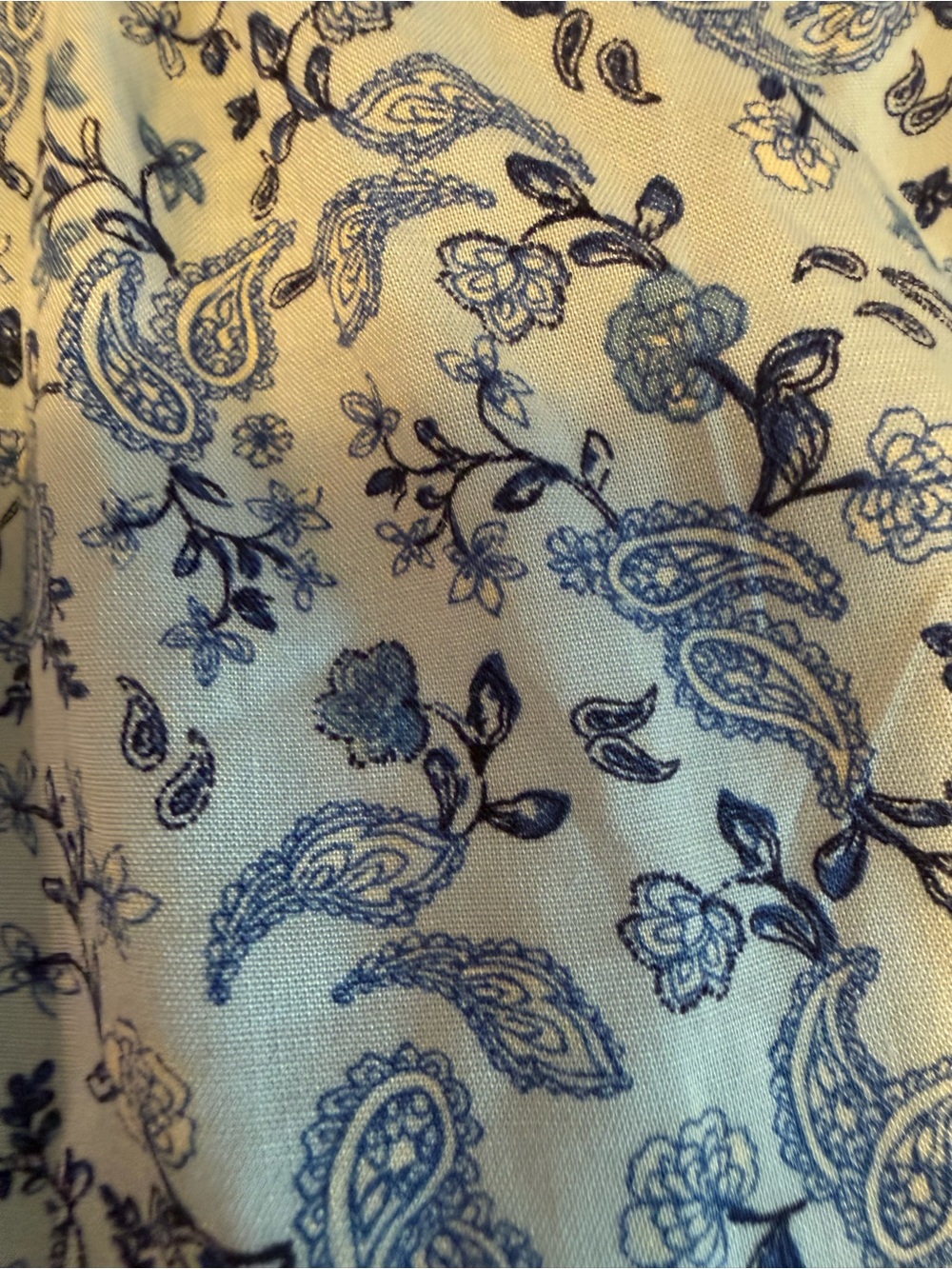 Old Navy 2X Blue Floral Paisley V-Neck Tiered Cottage Dress Flowy Peasant NWT - Picture 13 of 16